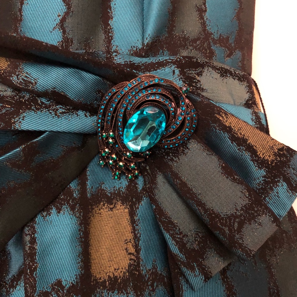 Blue/Black Cocktail Dress w/gemstone belt